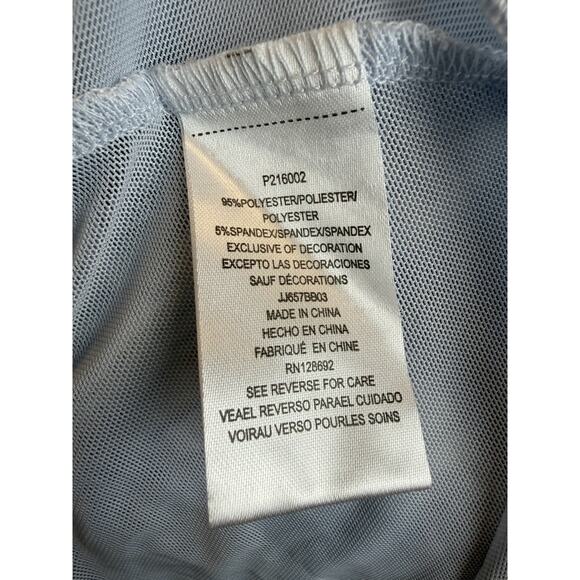 Y2K Fairycore Sz Lrg Flowy Babydoll Top Floral Lace Trim Blue Butterfly Peplum - Picture 7 of 9